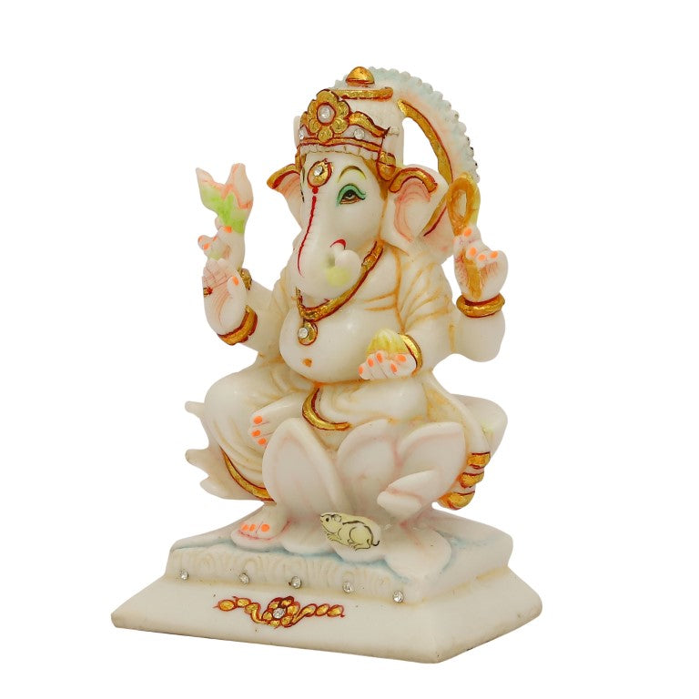 Marble Dust Ganesh Idol | Vinayaka Statue | Ganpati Murti | Ganesha Idol for Home Decor