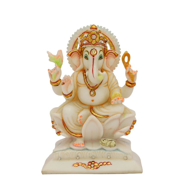 Marble Dust Ganesh Idol | Vinayaka Statue | Ganpati Murti | Ganesha Idol for Home Decor