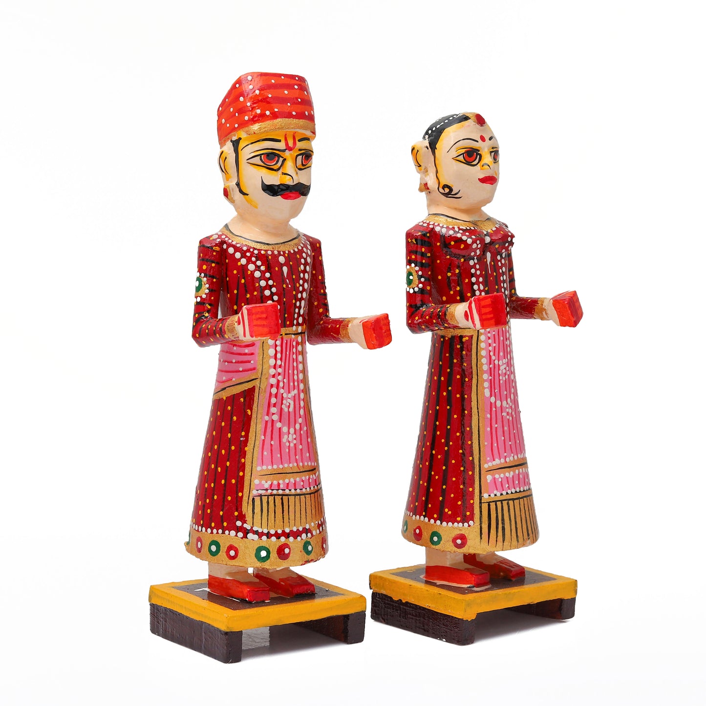Wooden Isar Gangaur Idols for Pooja-(9 Inch)