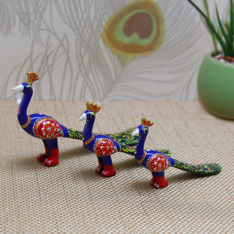 Handicraft Paper Mache Handmade Peacock Showpiece for Living Room Home Decoration & Gift Purpose