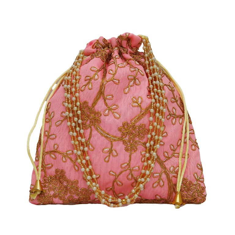 Women's Polti Bag with Pearl Handle and Tassel (Pink )