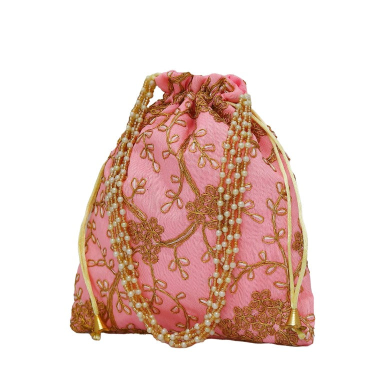 Women's Polti Bag with Pearl Handle and Tassel (Pink )