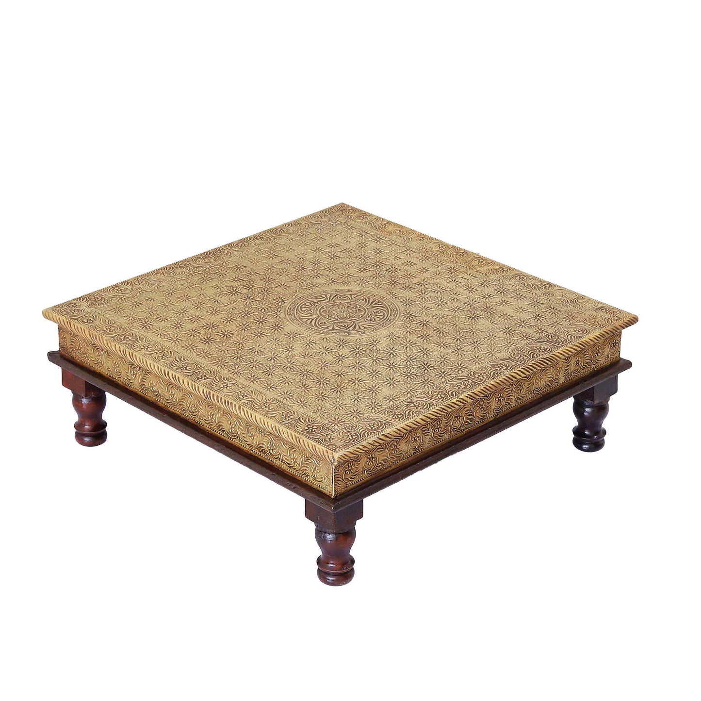 Royal Ritual Wooden Brass Chowki