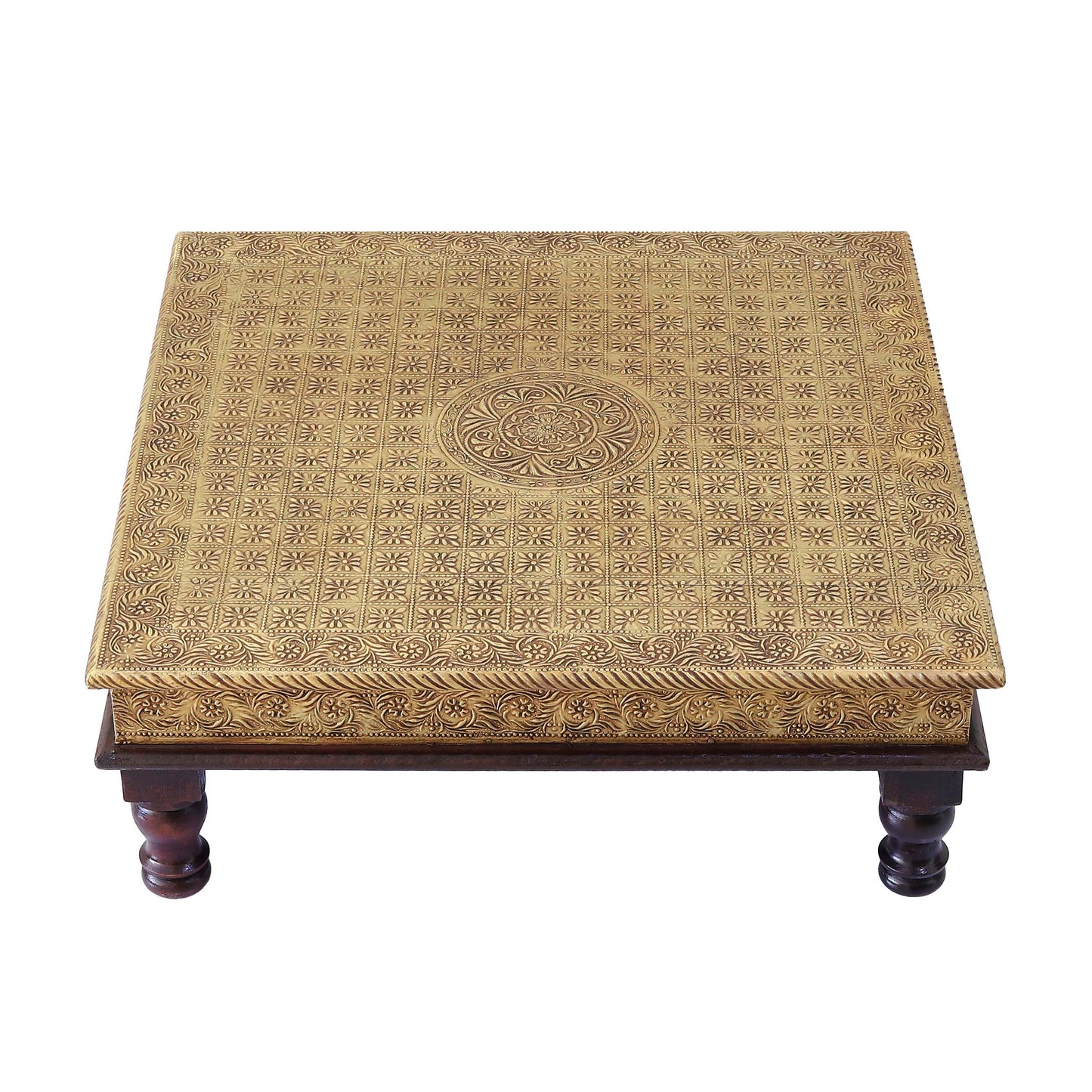 Royal Ritual Wooden Brass Chowki