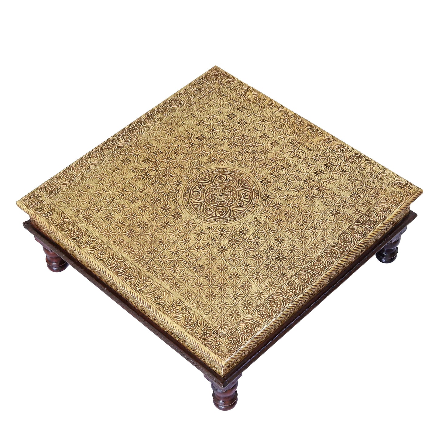 Royal Ritual Wooden Brass Chowki