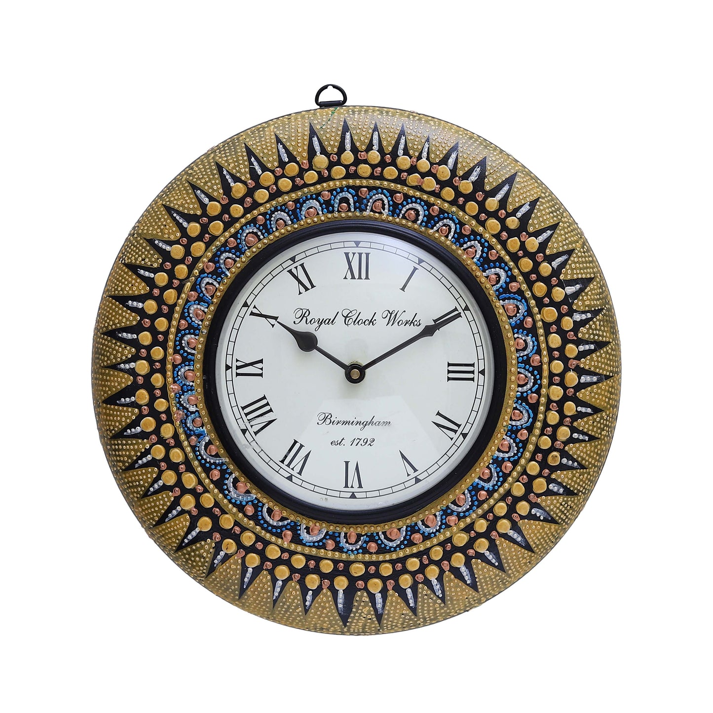 Antique Handpainted Wooden Clock