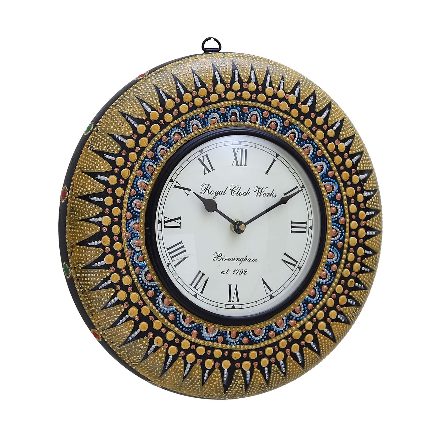 Antique Handpainted Wooden Clock