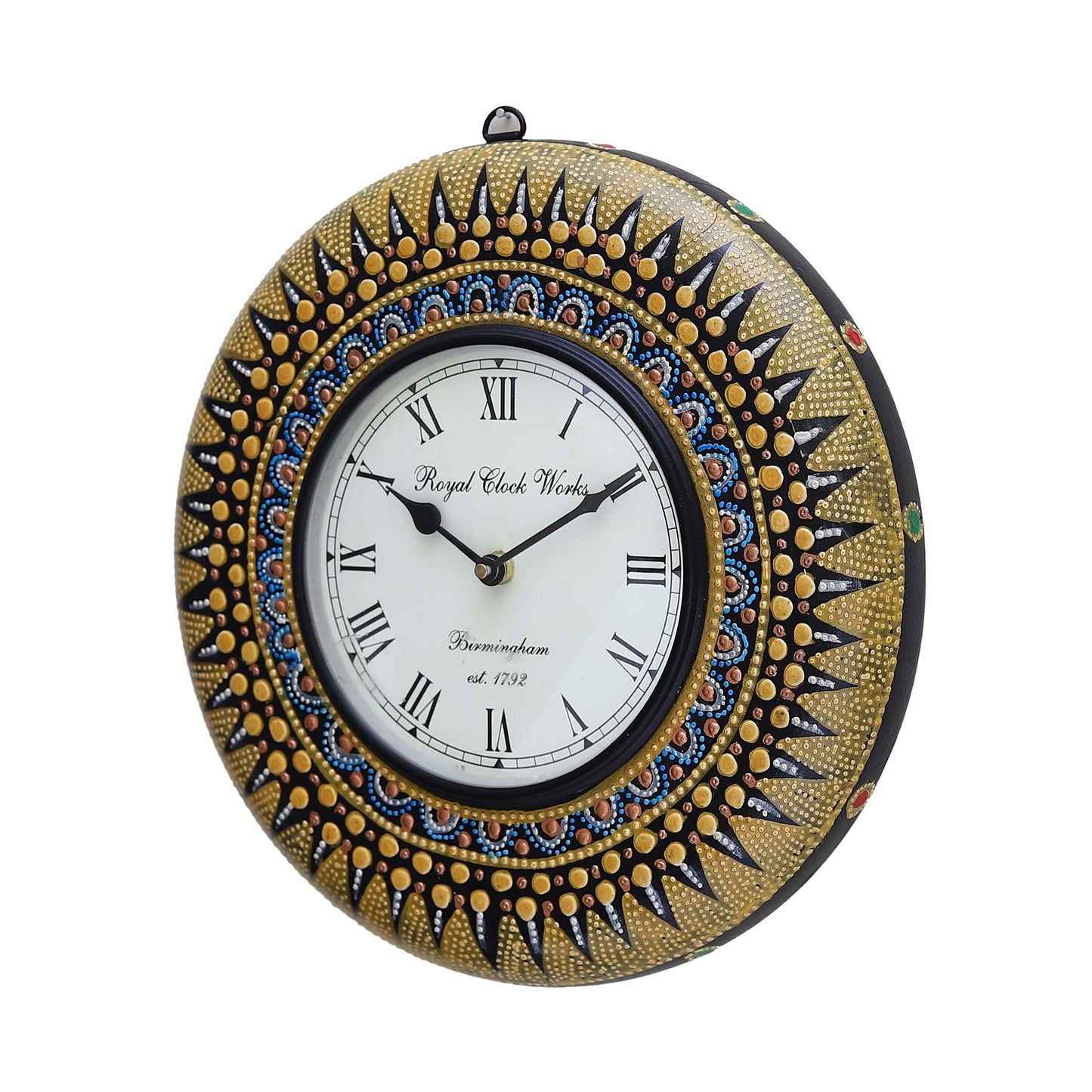 Antique Handpainted Wooden Clock