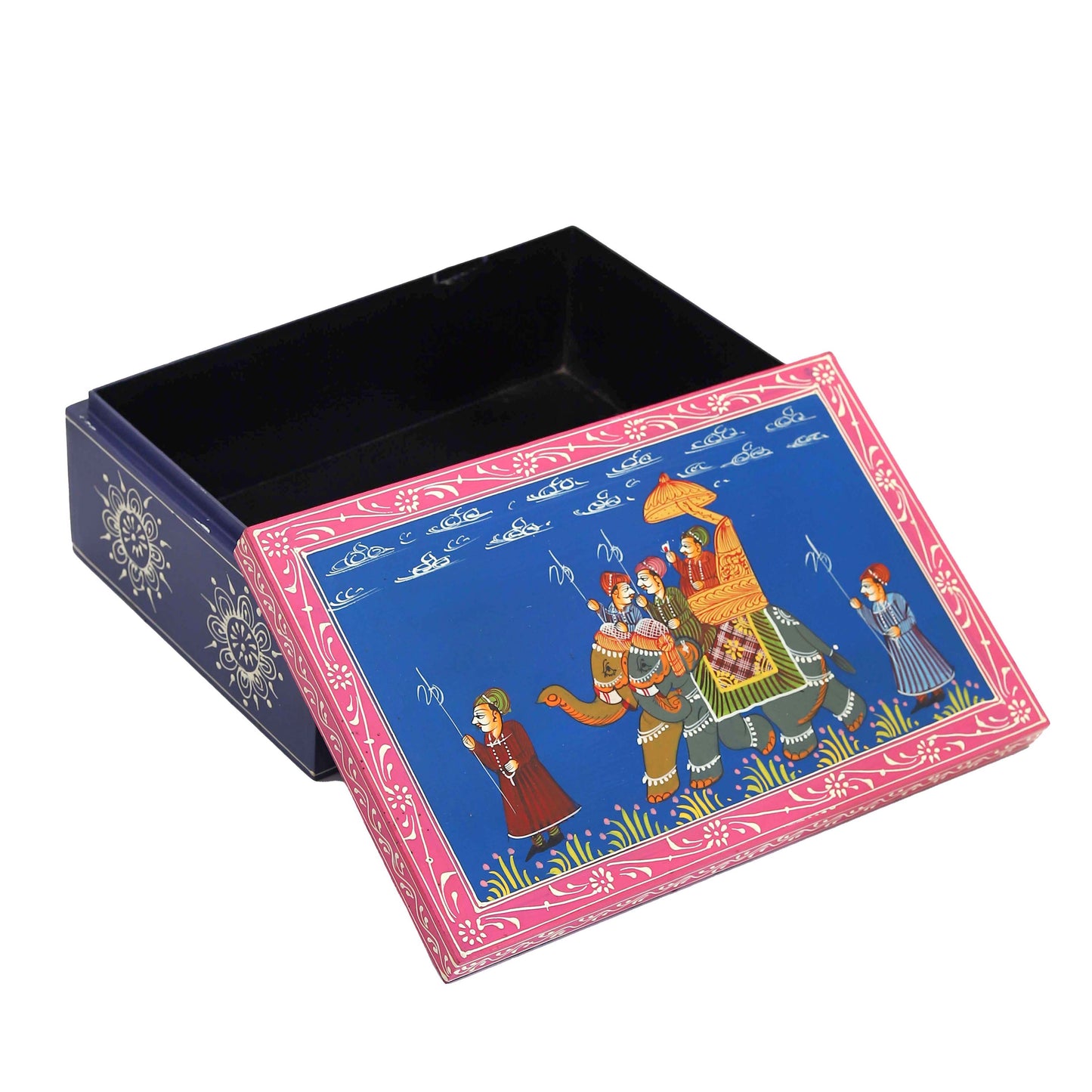 Royal Blue Elephant Wooden Jewellery Box