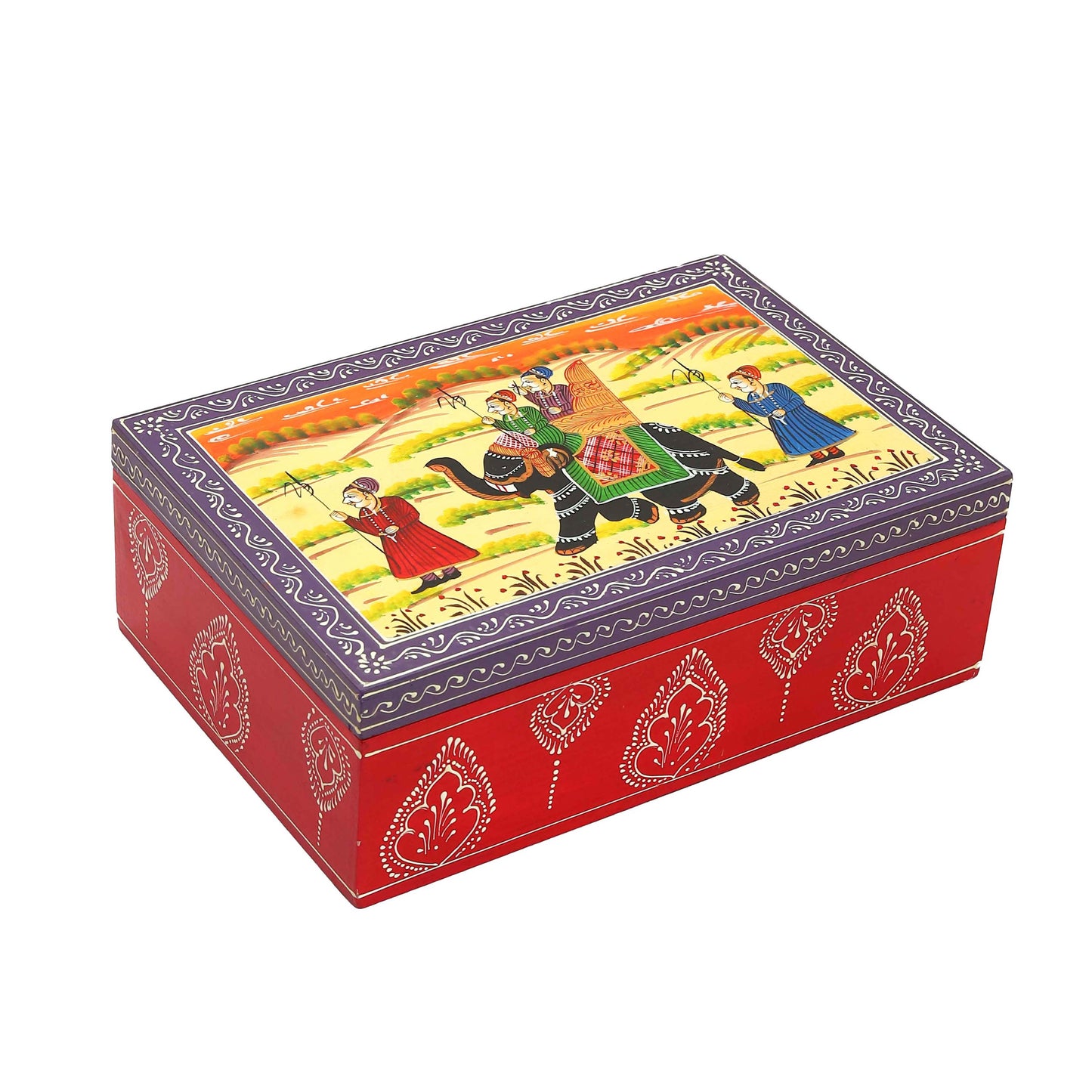 Vintage Elephant Wooden Jewellery Box