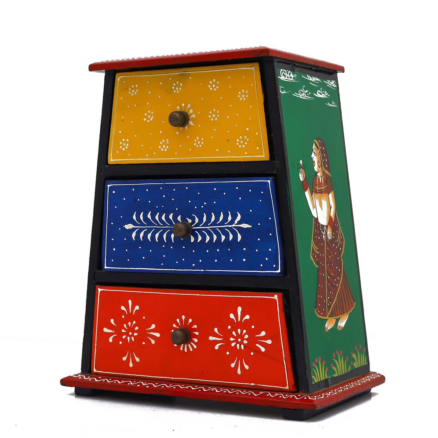 Antique Handcrafted Wooden Jewellery Box