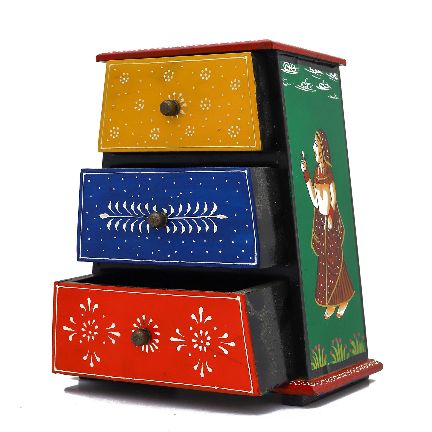 Antique Handcrafted Wooden Jewellery Box