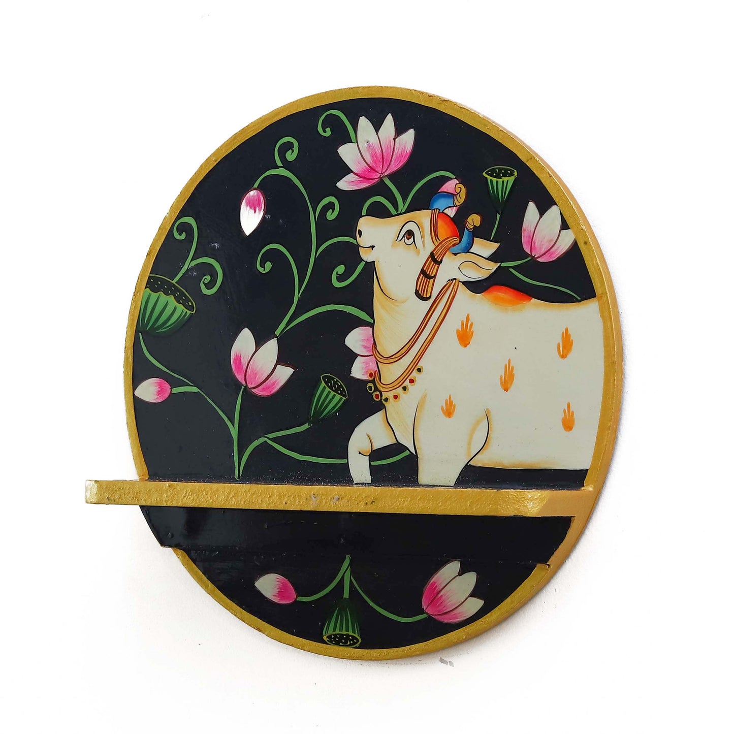 Wooden Pichwai Wall Plate