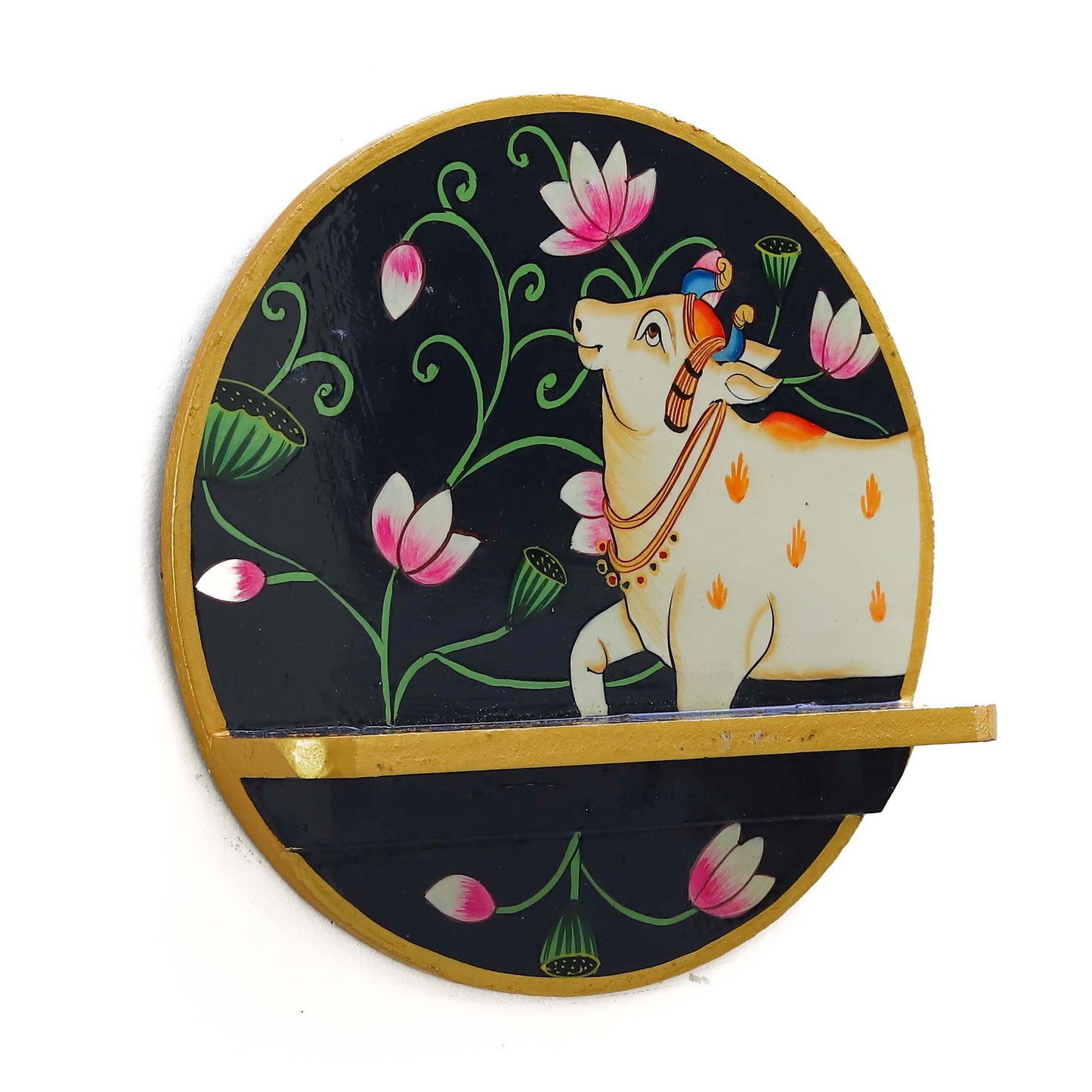 Wooden Pichwai Wall Plate