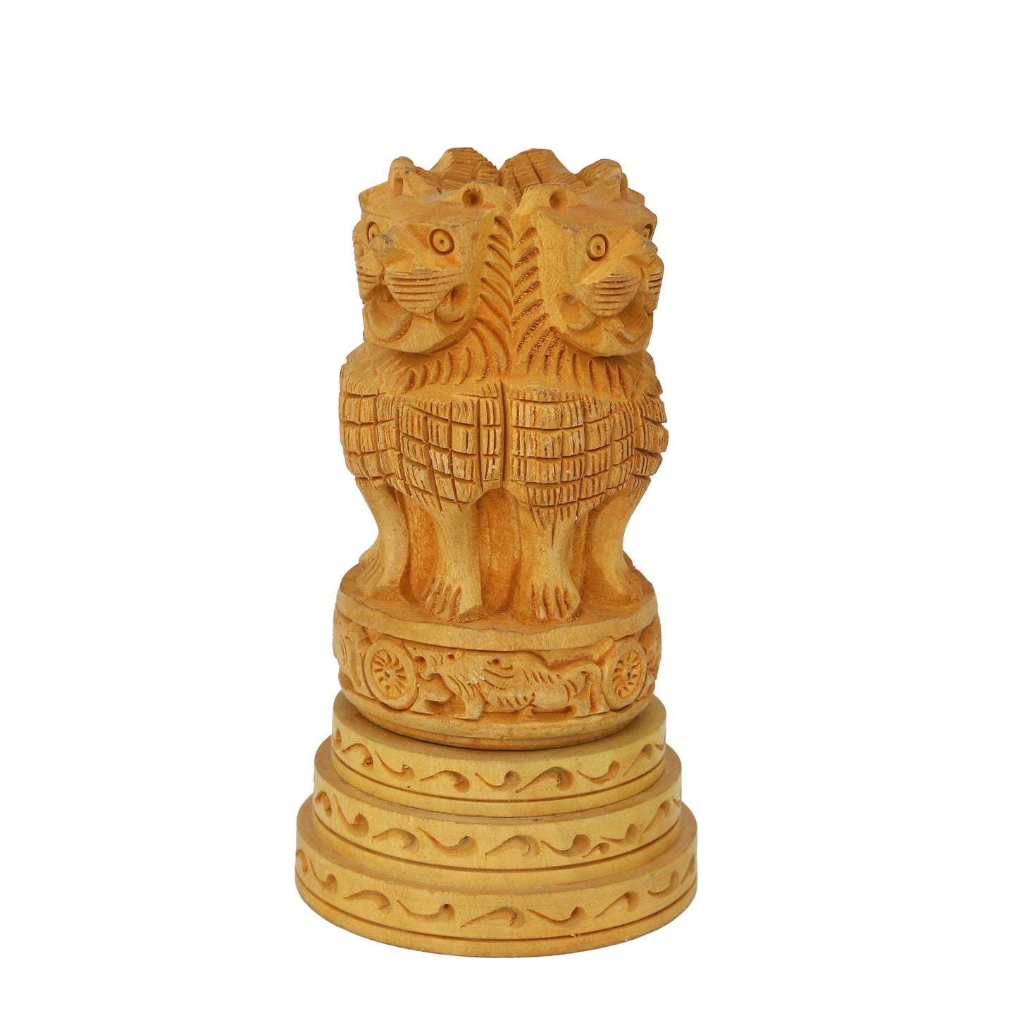 Ashoka Stambh Wooden Pen Stand – 6 Inch Premium Desk Organizer | Ideal Gift for Clients, Teachers, Friends & Office Use