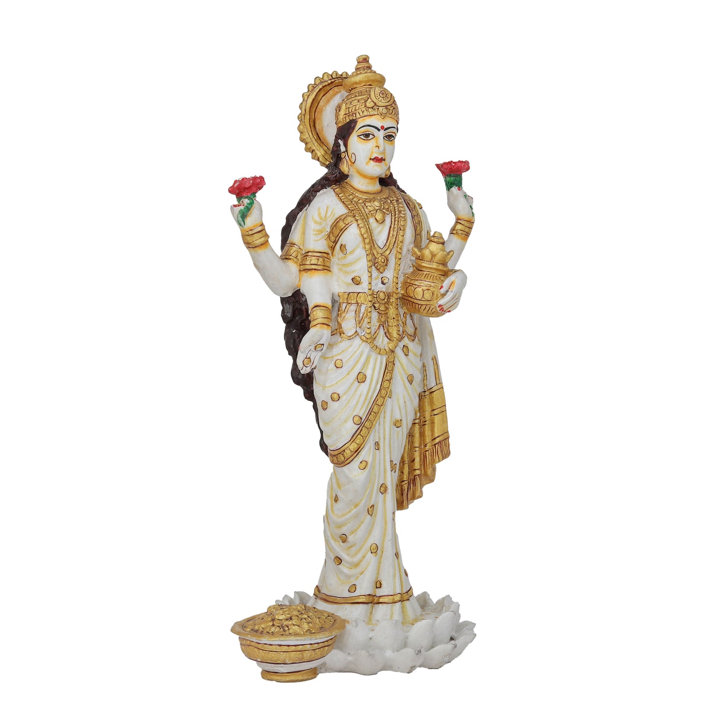 Resin Lakshmi Idol Sculpture Goddess of Wealth & Prosperity | Ideal for Home, Office & Gifting
