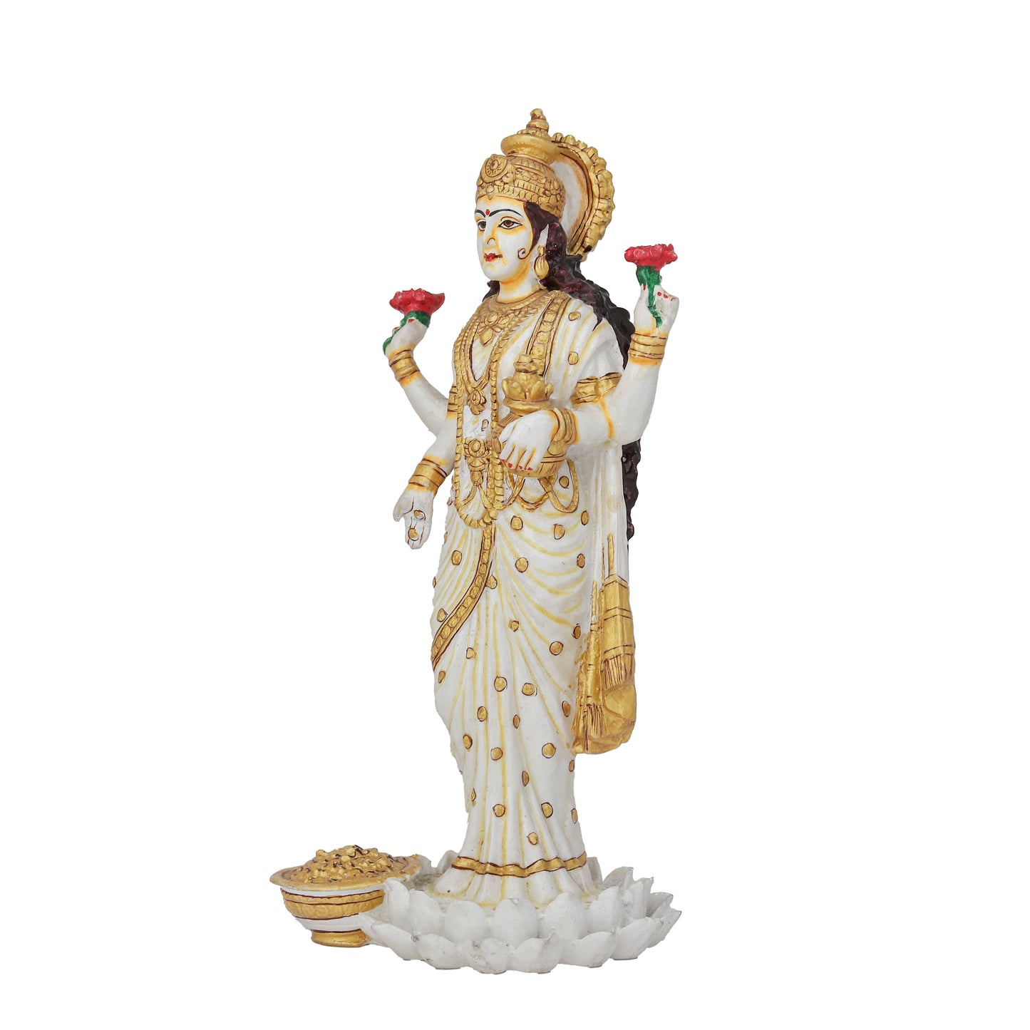Resin Lakshmi Idol Sculpture Goddess of Wealth & Prosperity | Ideal for Home, Office & Gifting