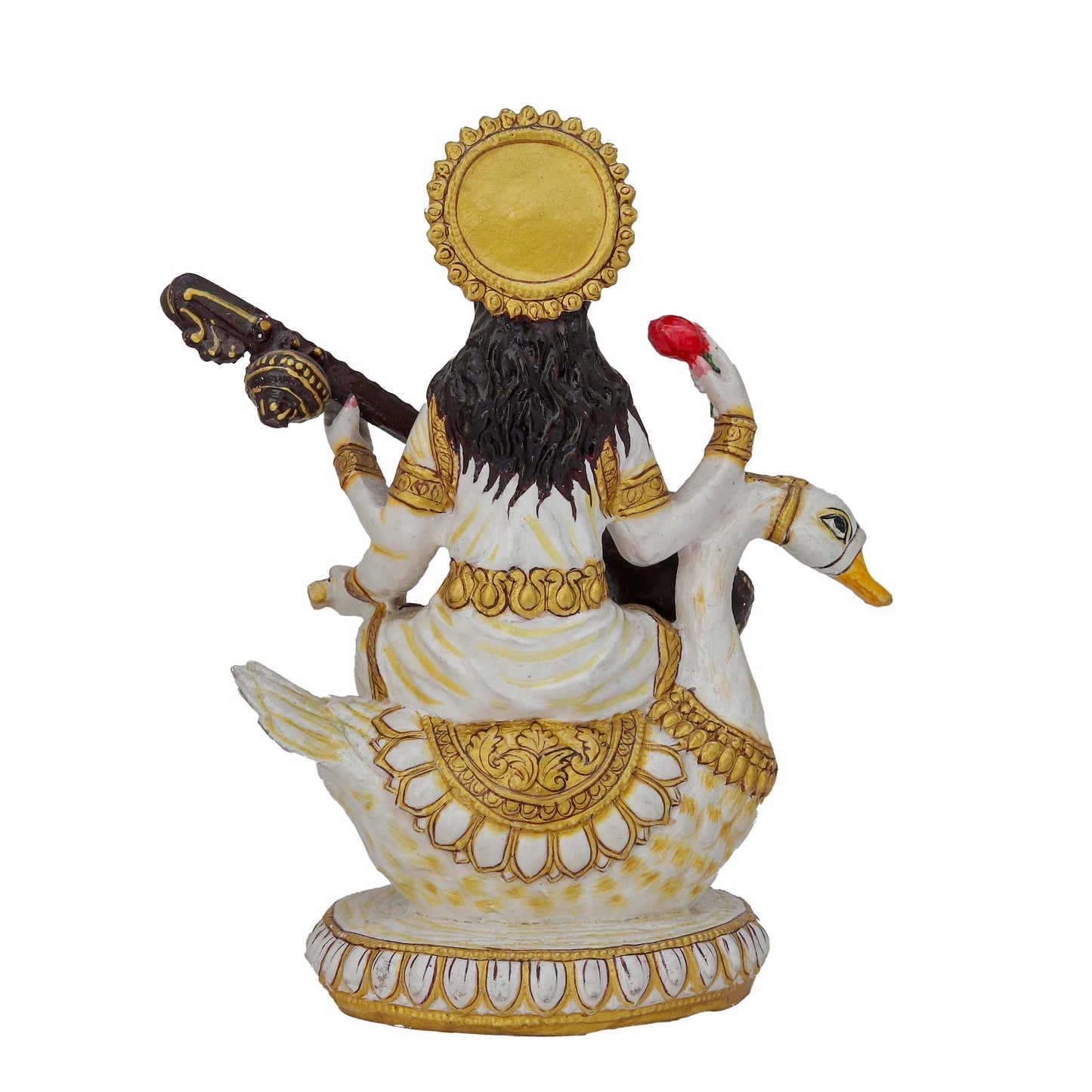 Resin Saraswati Idol Sculpture Elegant Goddess of Wisdom | Home Temple, Office & Gift Décor