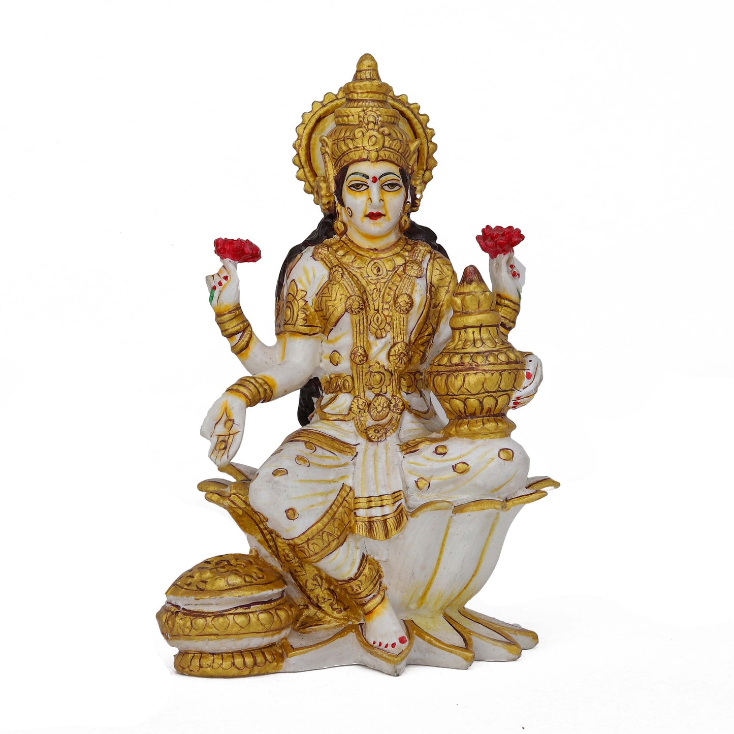 Resin Lakshmi Idol Sculpture Goddess of Wealth & Prosperity | Ideal for Home, Office & Gifting