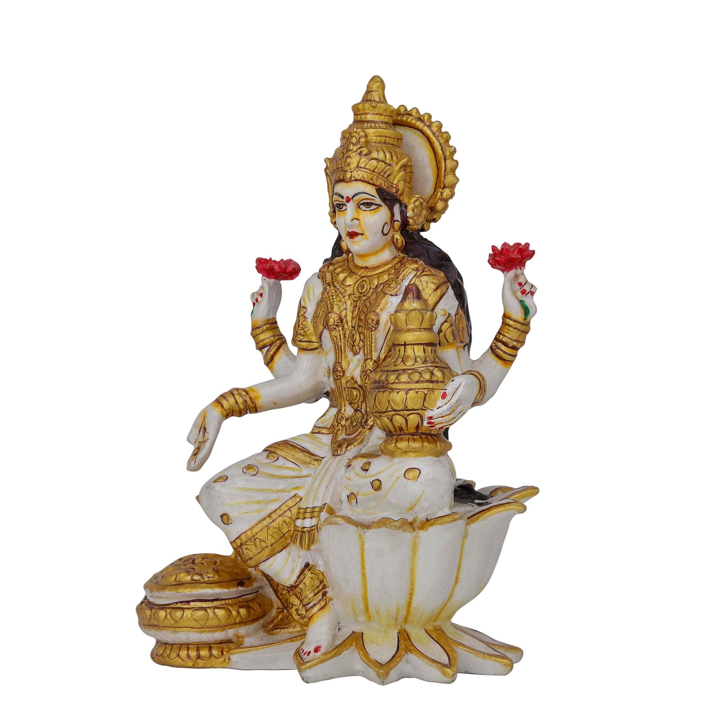 Resin Lakshmi Idol Sculpture Goddess of Wealth & Prosperity | Ideal for Home, Office & Gifting