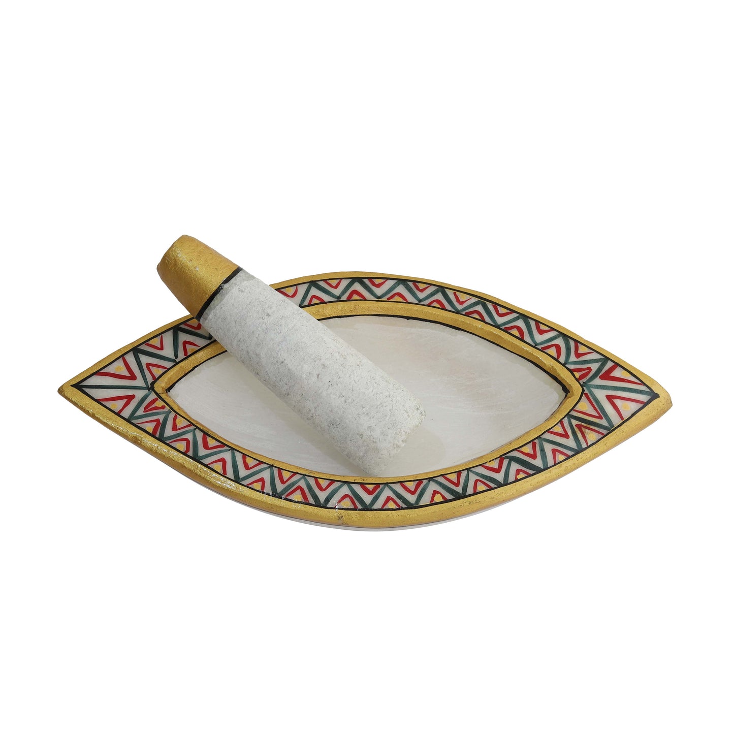 Handcrafted Stone Mortar and Pestle Set (Khalbatta/Imam Dasta/Ohkli Musal) Traditional Spice Grinder & Masher for Kitchen Use