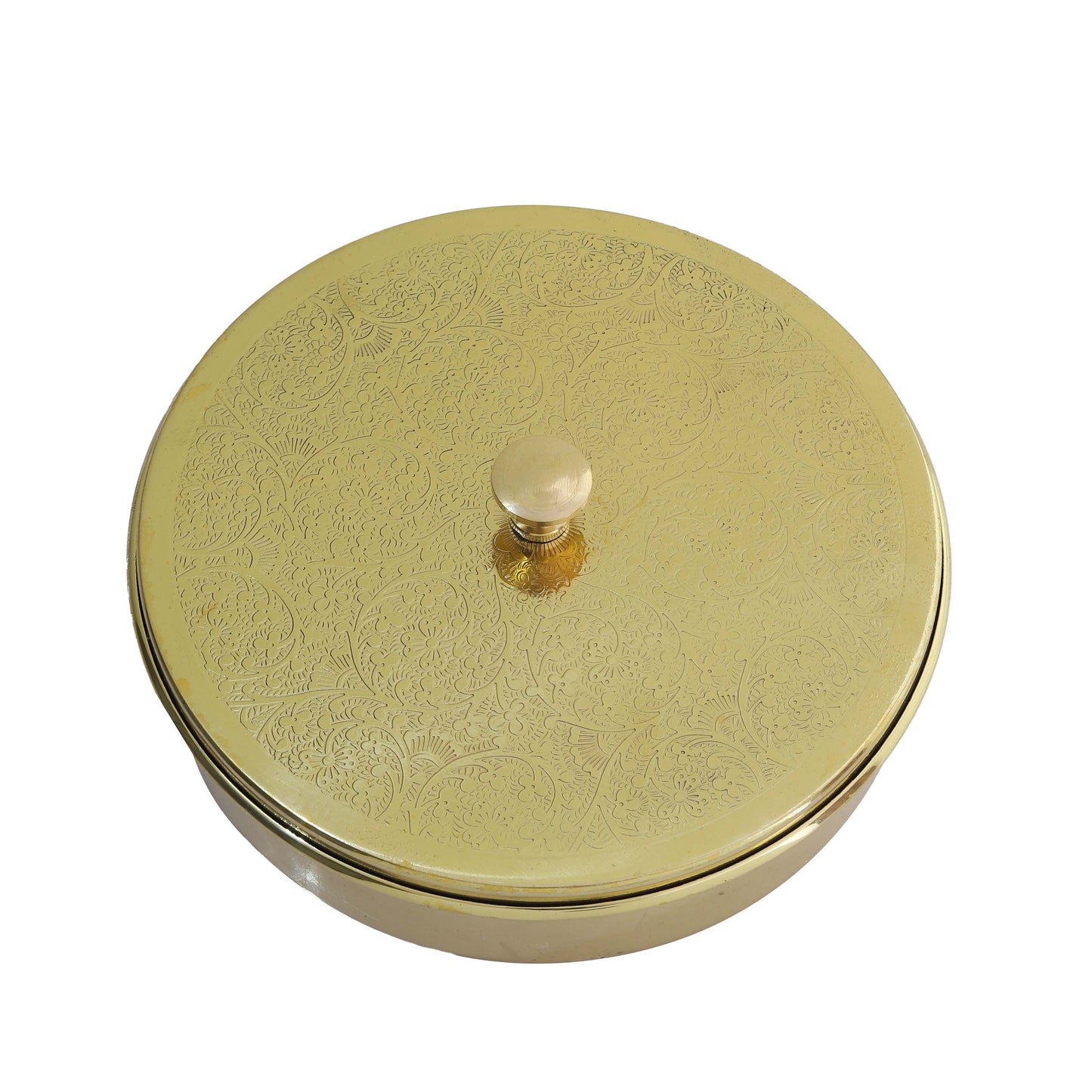 Pure Brass Spice Box for Kitchen – Traditional Masala Container with 7 Detachable Compartments & Spoon (40ml Each)