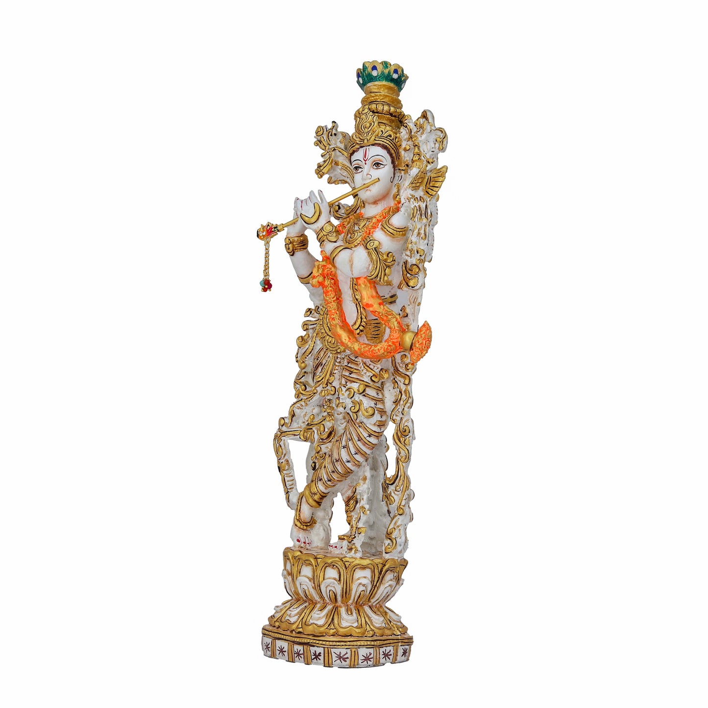 Resin Krishna Ji Idol Sculpture Divine Symbol of Love, Peace & Playfulness | Ideal for Home Temple, Office & Gifting