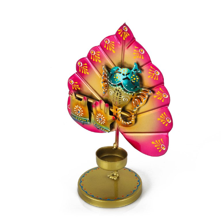 Ganesha Peepal Leaf Diya Stand