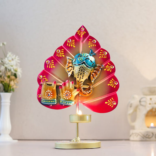 Ganesha Peepal Leaf Diya Stand