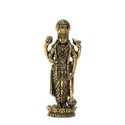 Brass Lord Vishnu Idol For puja / Laxmi Narayan Statue