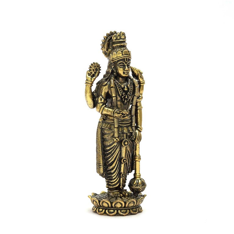 Brass Lord Vishnu Idol For puja / Laxmi Narayan Statue