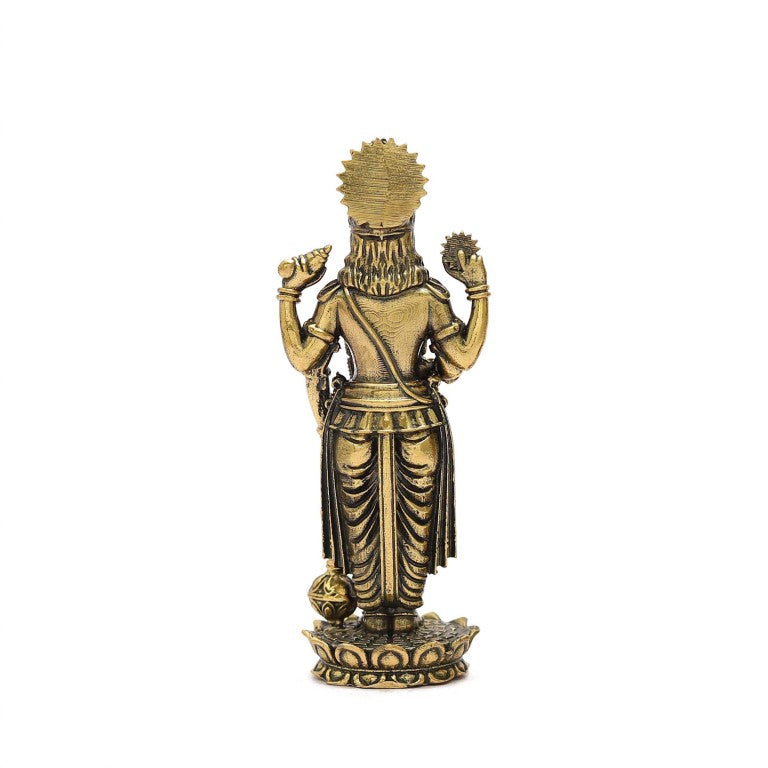 Brass Lord Vishnu Idol For puja / Laxmi Narayan Statue