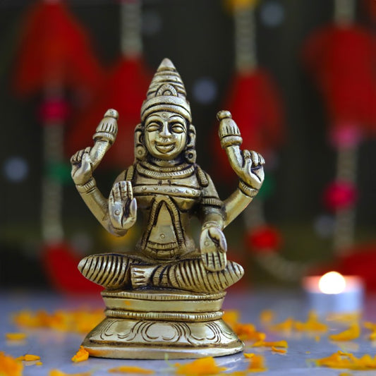 Brass Laxmi Ji Idol Goddess Lakshmi Statue