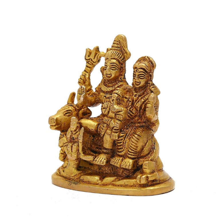 Brass Shiva Pariwar - Shiva Family | Shiva Bholenath Shankar Parvati Ganesh Nandi Family Shiv Parivar Murti Shivparivar Idol