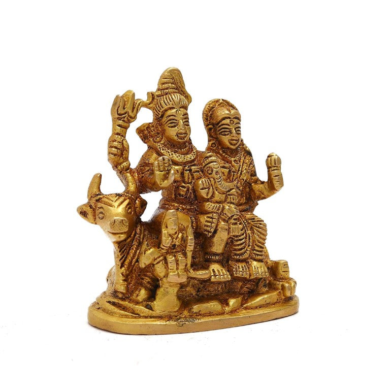 Brass Shiva Pariwar - Shiva Family | Shiva Bholenath Shankar Parvati Ganesh Nandi Family Shiv Parivar Murti Shivparivar Idol