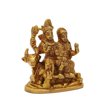 Brass Shiva Pariwar - Shiva Family | Shiva Bholenath Shankar Parvati Ganesh Nandi Family Shiv Parivar Murti Shivparivar Idol