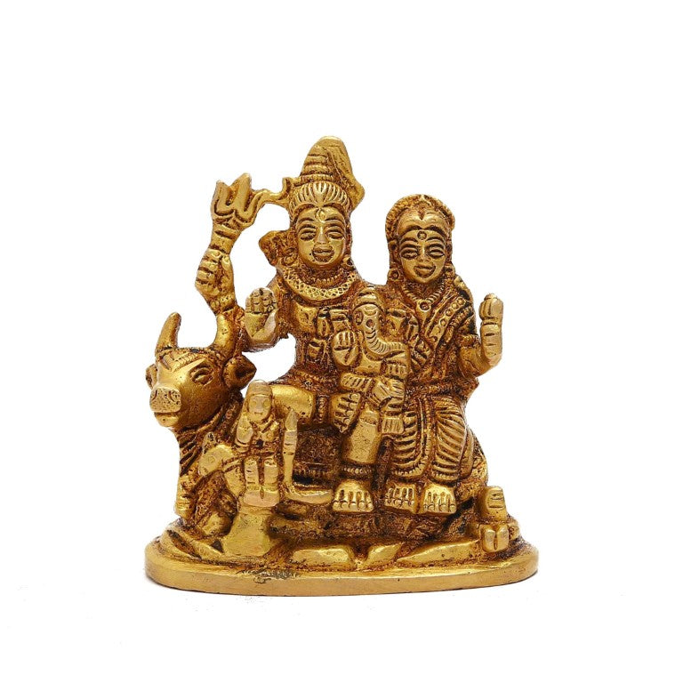 Brass Shiva Pariwar - Shiva Family | Shiva Bholenath Shankar Parvati Ganesh Nandi Family Shiv Parivar Murti Shivparivar Idol