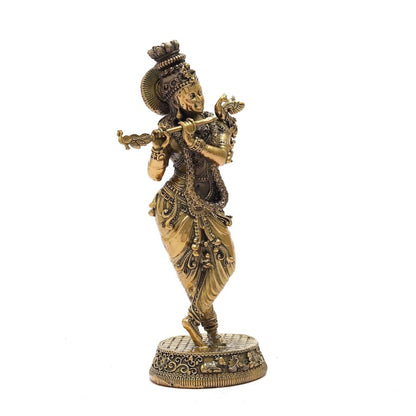 Brass Krishna Murti Idol Statue