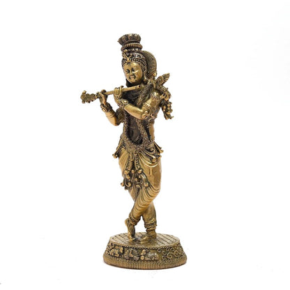 Brass Krishna Murti Idol Statue