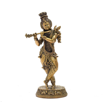 Brass Krishna Murti Idol Statue