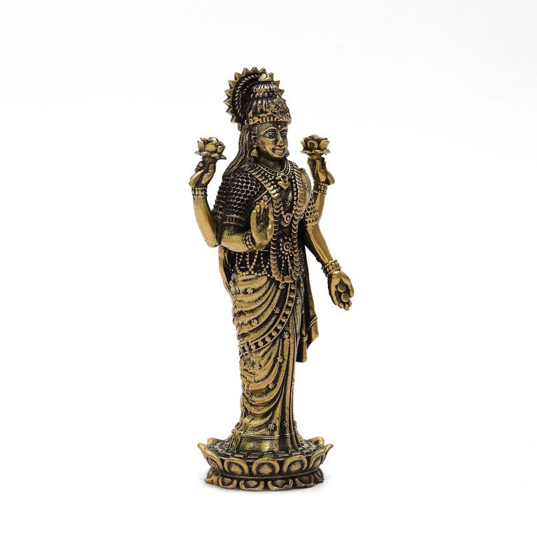 Shri Maha Lakshmi Idol in Standing Position/Maha Lakshmi Brass Idol/Dhan Lakshmi Brass Idol