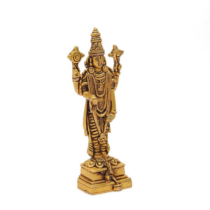 Brass Balaji Statue, Venkateswara Idol Lord Thirupathi Murti Lord Balaji Idols, Tirupati Idol God Statue Showpiece, Venkateswara, Home Décor