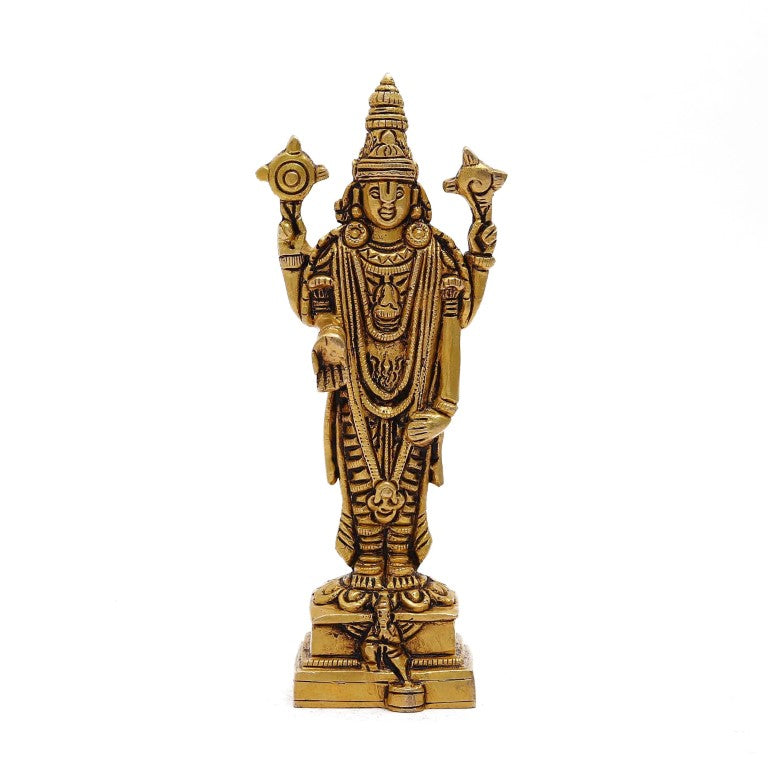 Brass Balaji Statue, Venkateswara Idol Lord Thirupathi Murti Lord Balaji Idols, Tirupati Idol God Statue Showpiece, Venkateswara, Home Décor