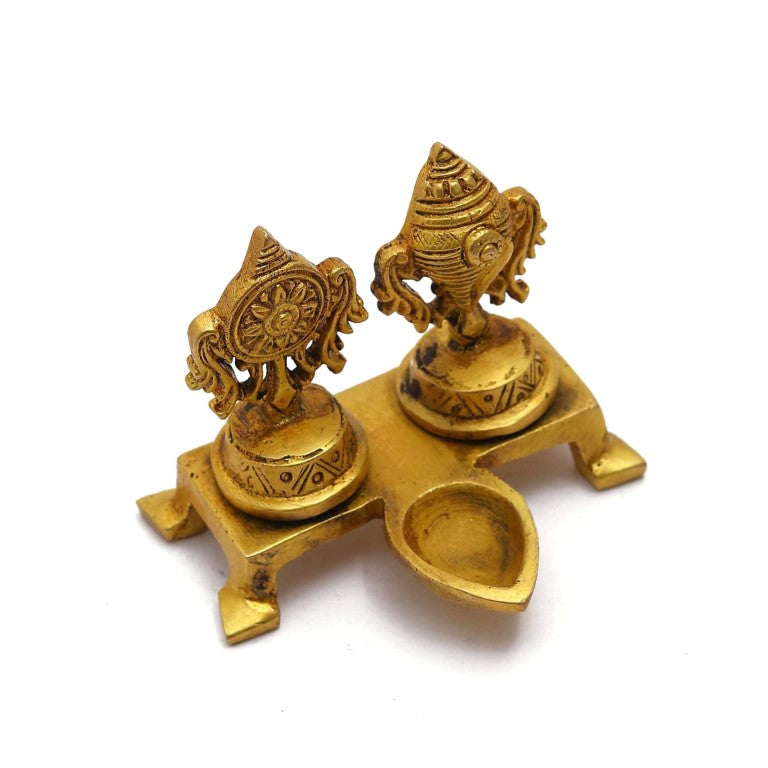 Brass Shanku Chakra Diyas /Shank Chakra  Diwali Festival Decoration