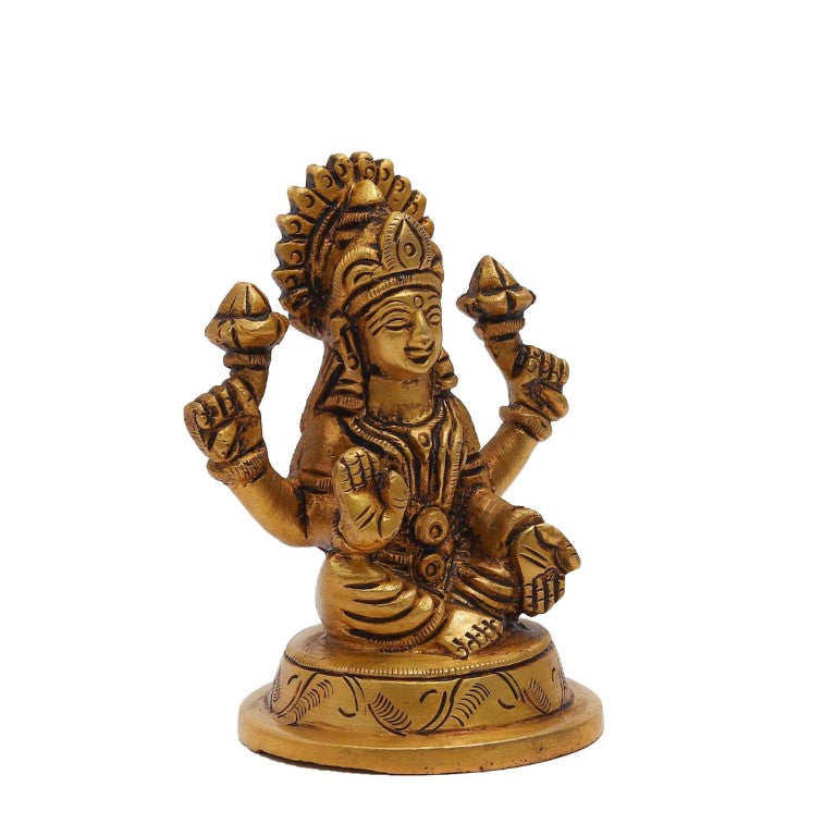 Brass Laxmi Ji Idol Goddess Lakshmi Statue