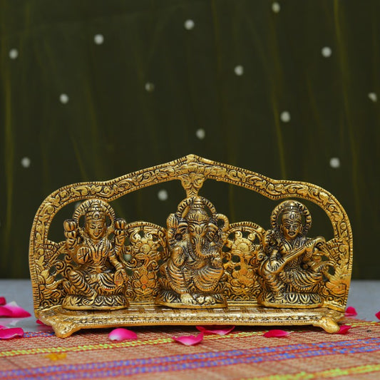 Metal Laxmi Ganesh Saraswati Idol