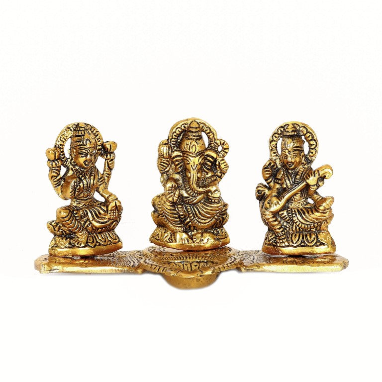 Sitting Laxmi Ganesh Saraswati Diya