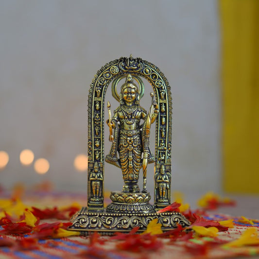 Brass Shree Ram Lalla Idol for Temple and Home Décor