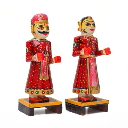 Wooden Isar Gangaur Idols for Pooja-(6 Inch)