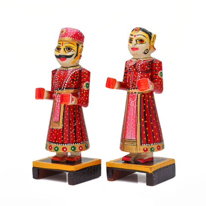 Wooden Isar Gangaur Idols for Pooja-(6 Inch)